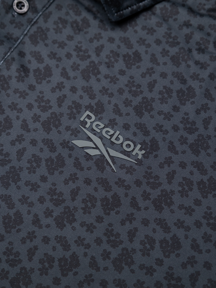 Reebok Floral Print Polo Shirt - Black