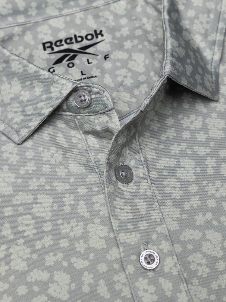 Reebok Floral Print Polo Shirt - Grey 3