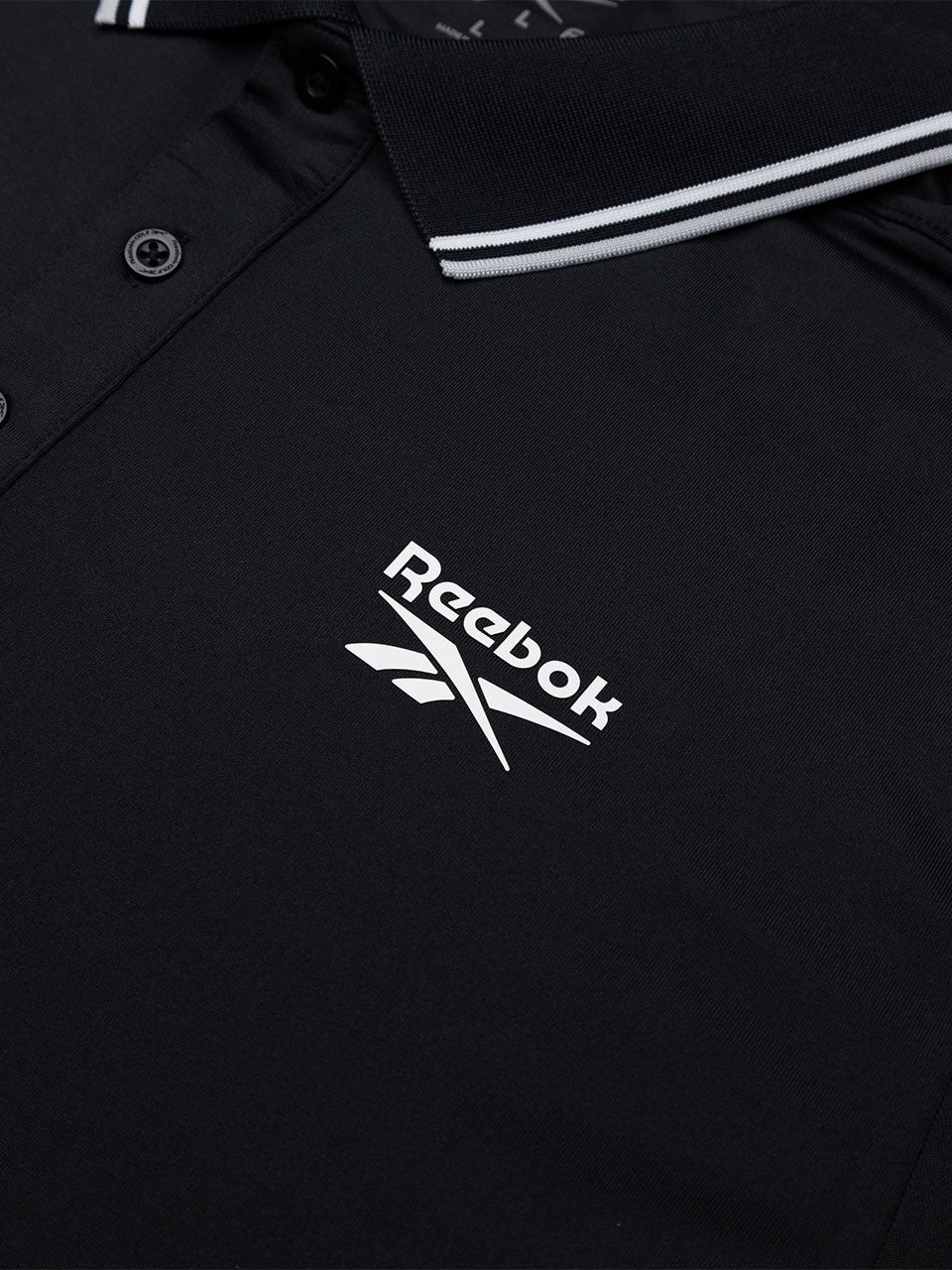 Reebok Solid Performance Polo Shirt - Black/White/Grey 3
