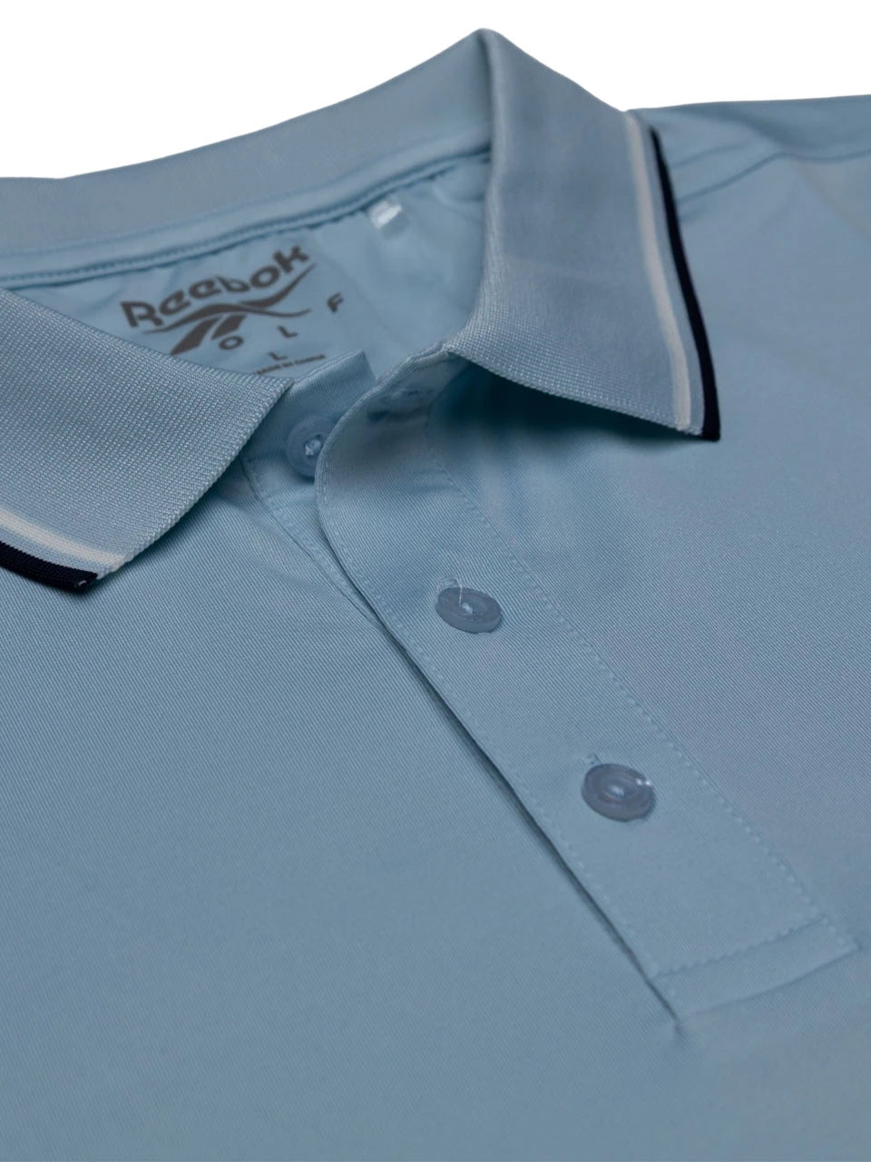 Reebok Solid Performance Polo Shirt - Soft Blue/White/Vector Navy