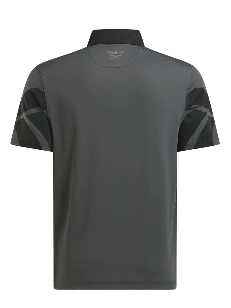 Reebok Vector Sleeve Polo Shirt - Black/Grey 6