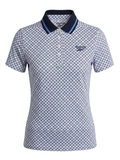 Reebok Womens Foulard Print Polo - Vector Navy/Peri Blue