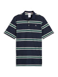 Puma x Arnold Palmer Pique Stripe Polo - Deep Navy/Forest Green
