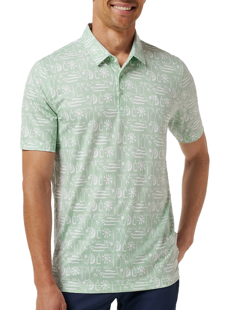 TravisMathew Featherweight Cabana Polo - Aqua Foam