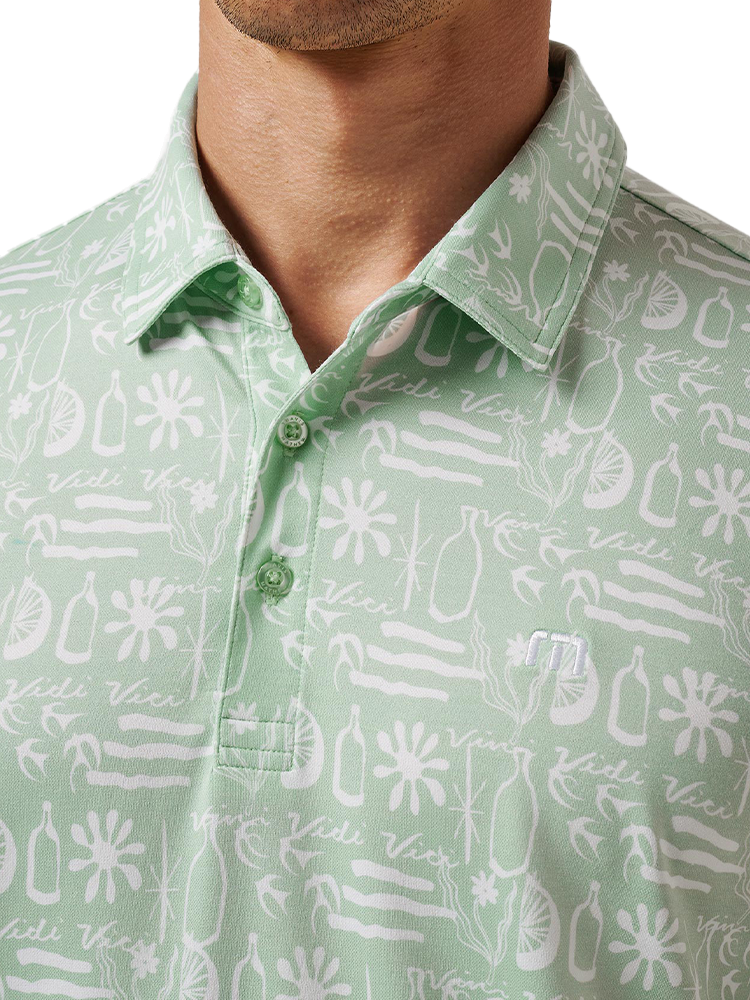 TravisMathew Featherweight Cabana Polo - Aqua Foam