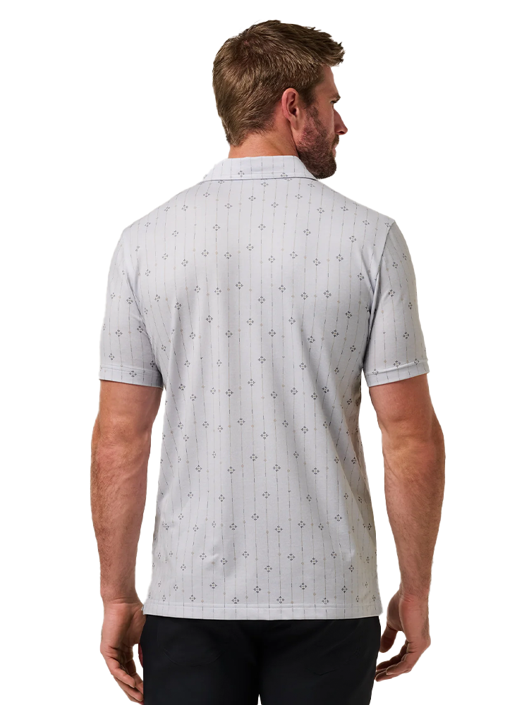 TravisMathew Featherweight Deco Polo - Heather Light Grey