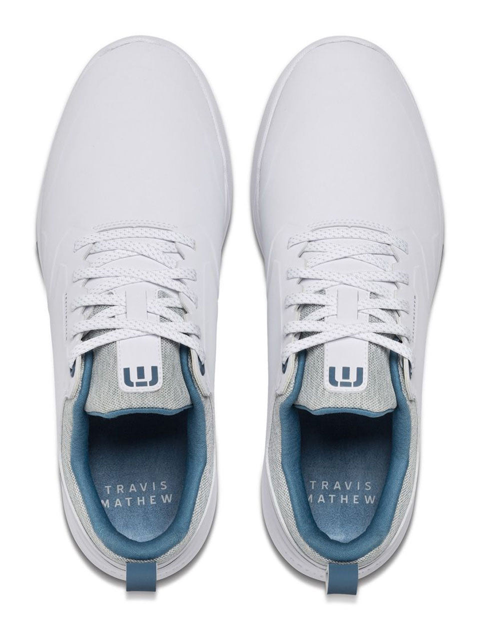 TravisMathew The Daily Pro Hybrid Plus Golf Shoes - White/Blue
