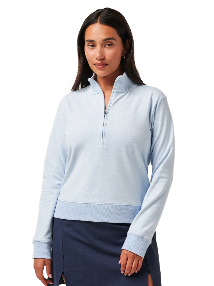 TravisMathew Women's Cloud 1/2 Zip - Heather Kentucky Blue