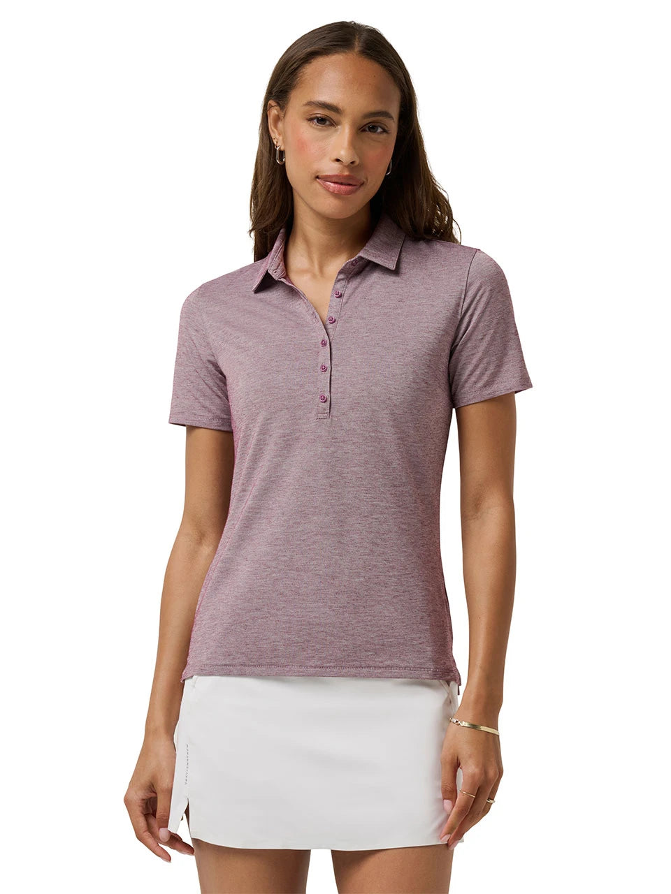 TravisMathew Women's Featherweight Active SS Polo - Heather Damson