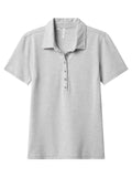 TravisMathew Women's Featherweight Active SS Polo - Heather Light Grey