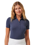 TravisMathew Women's Featherweight Active SS Polo - Heather Navy Blazer