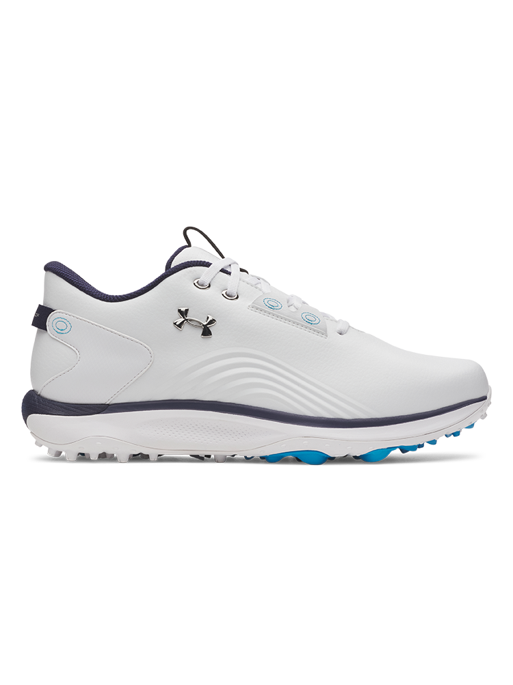 Under Armour Drive Fade 2 SL Golf Shoes - White/Metallic Silver