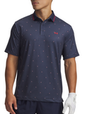 Under Armour Drive Hazard Polo - Midnight Navy/Washed Navy/Red