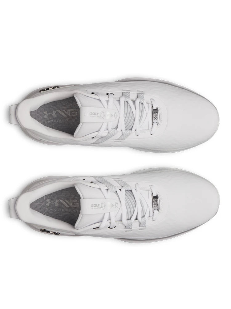 Under Armour Drive Pro Clone Golf Shoes - White/Metallic Gun Metal