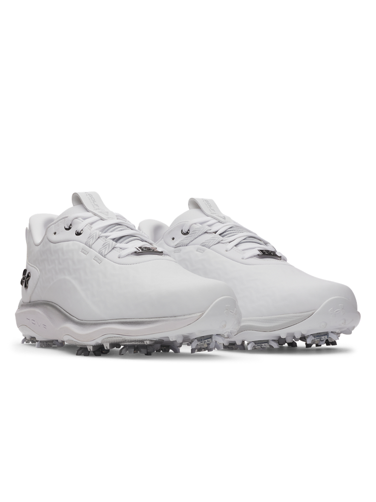 Under Armour Drive Pro Clone Golf Shoes - White/Metallic Gun Metal