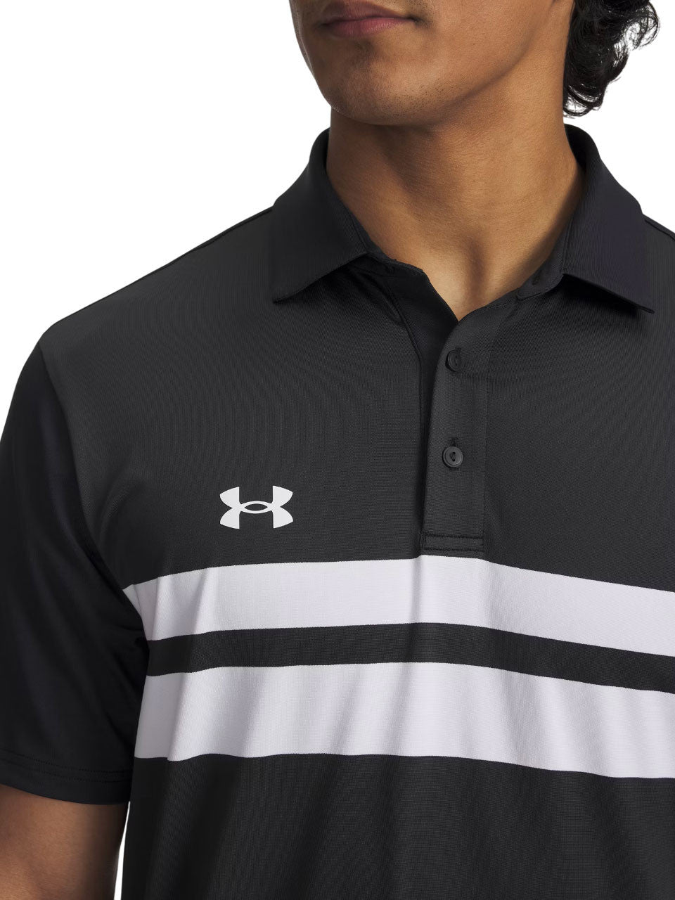 Under Armour Drive Team Dual Stripe Polo - Black/White