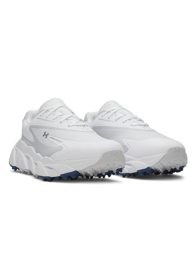 Under Armour Halo Hybrid SL Golf Shoes - White/Metallic Silver