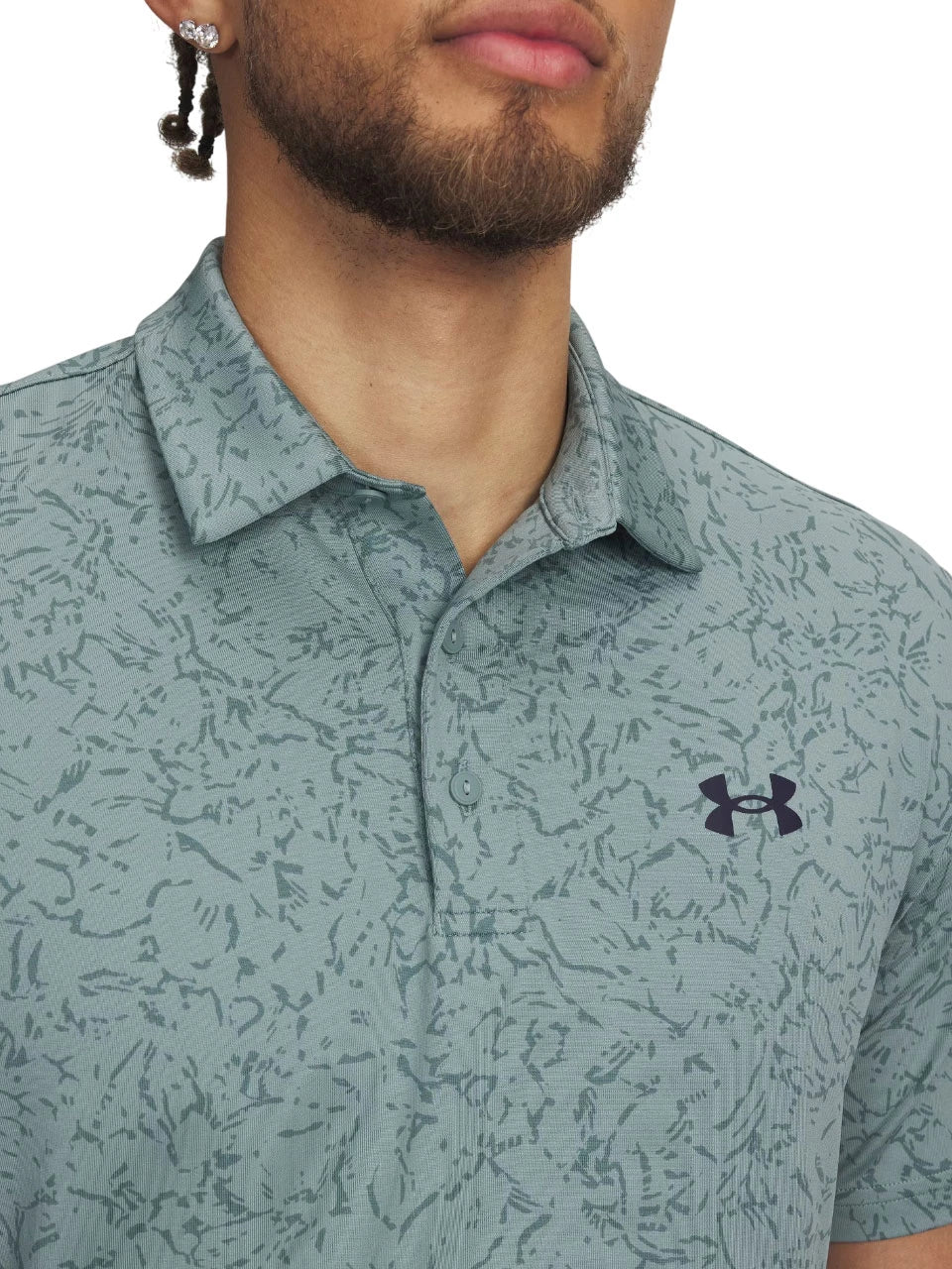 Under Armour Playoff 3.0 Printed Polo - Serpentine/Jasper Blue/Midnight Navy