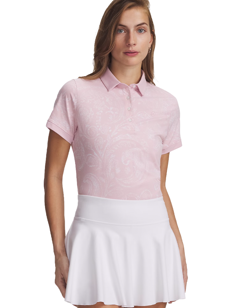 Under Armour Women's Drive Printed Polo - Prime Pink/White