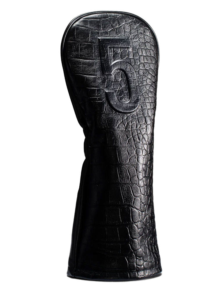 Vessel Lux Embosse Headcover - Croc Black