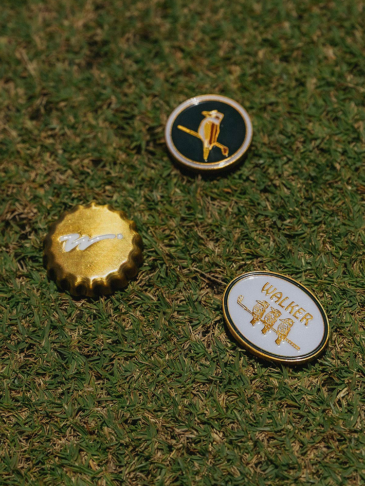 Walker Golf Things Ball Marker 3-Pack 'On Watch' - White/Green/Brushed Gold