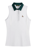 Walker Golf Things Womens Sleeveless Polo - White/Forest