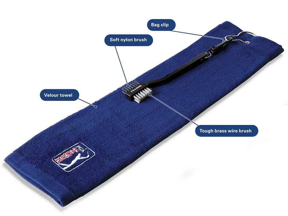 PGA Tour Towel & Club Brush Set