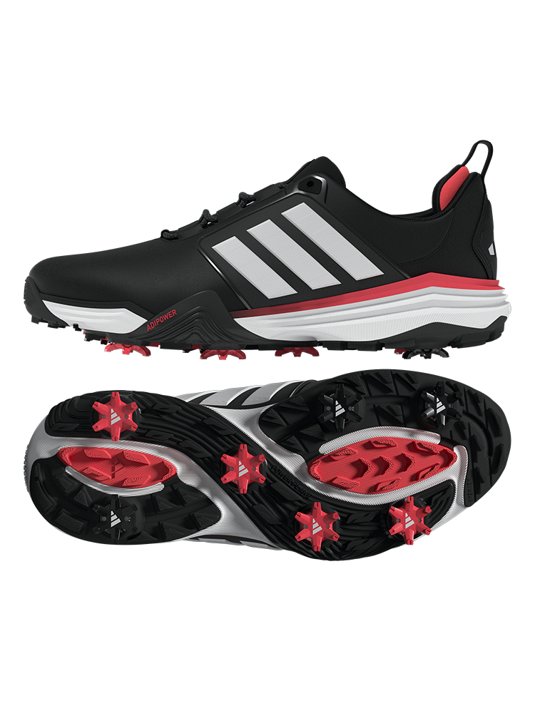adidas Adipower 26 Wide Golf Shoes - Core Black/Ftwr White/Lucid Red