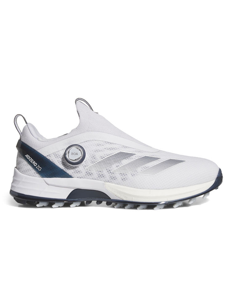 adidas Adizero ZG BOA Spikeless Golf Shoes - Ftwr White/Collegiate Navy/Grey