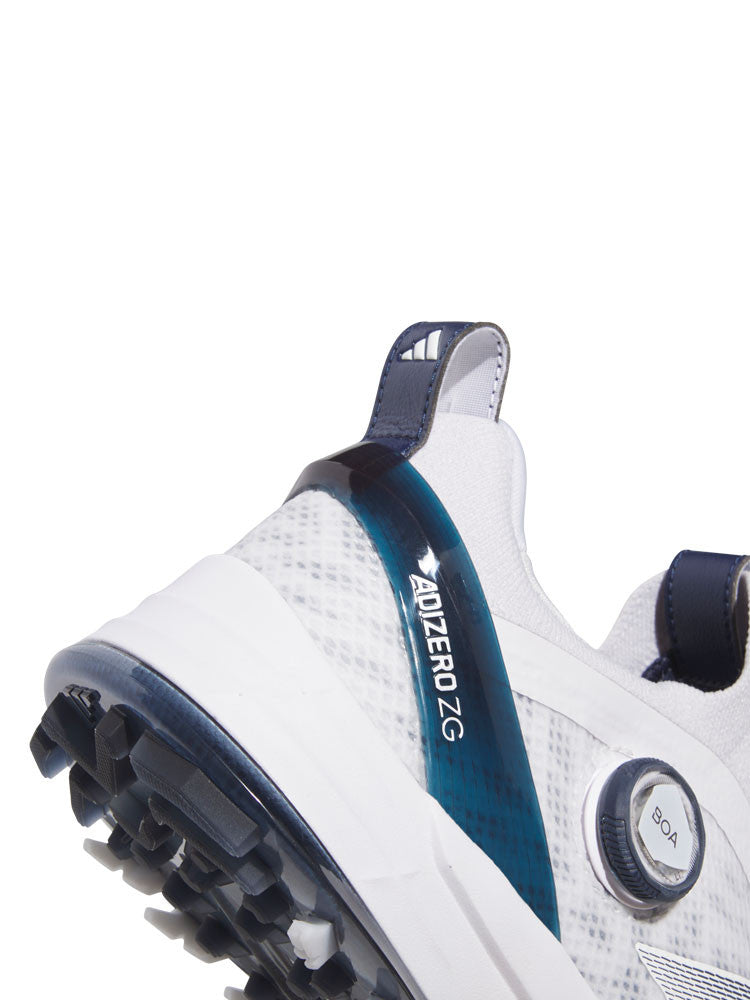 adidas Adizero ZG BOA Spikeless Golf Shoes - Ftwr White/Collegiate Navy/Grey