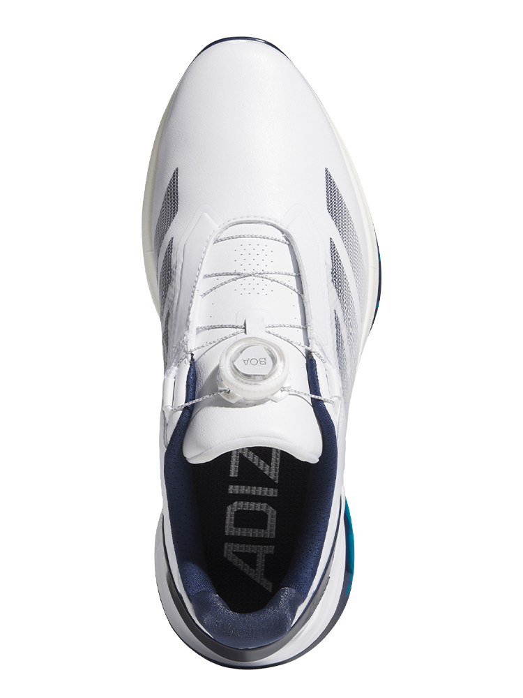 adidas Adizero ZG Lo BOA Spikeless Golf Shoes - Cloud White/Night Indigo/Silver