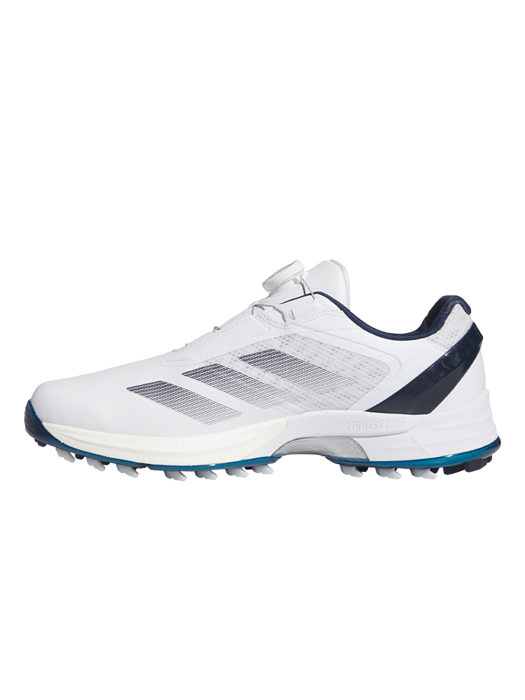 adidas Adizero ZG Lo BOA Spikeless Golf Shoes - Cloud White/Night Indigo/Silver