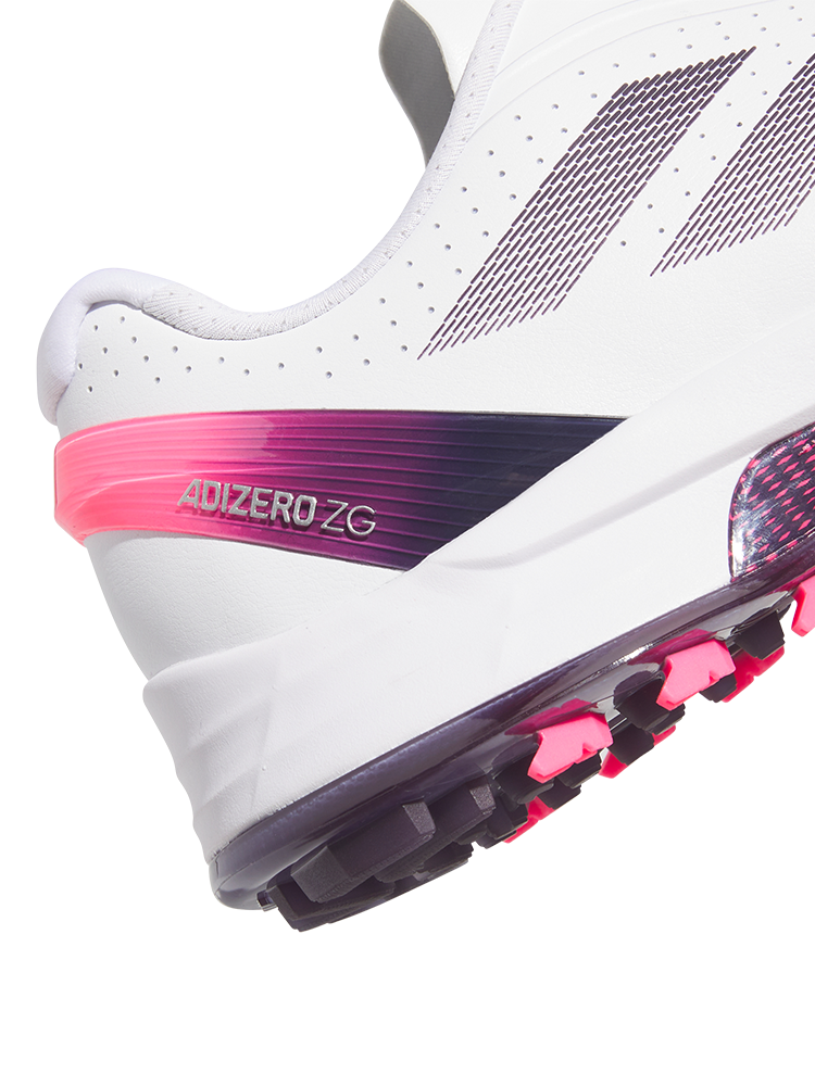 adidas Adizero ZG Spikeless Golf Shoes - Ftwr White/Aurora Plum/Shock Pink