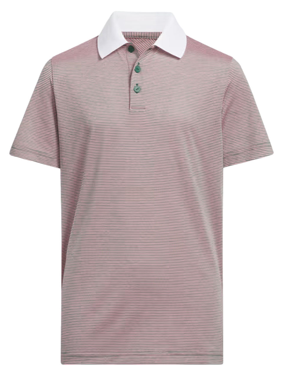 adidas Boy's Ottoman Striped Short Sleeve Polo Shirt - Collegiate Green