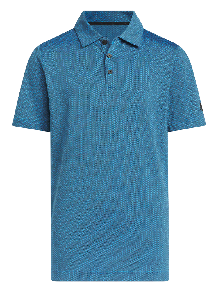 adidas Boys Textured Short Sleeve Polo - Lucid Ray Blue