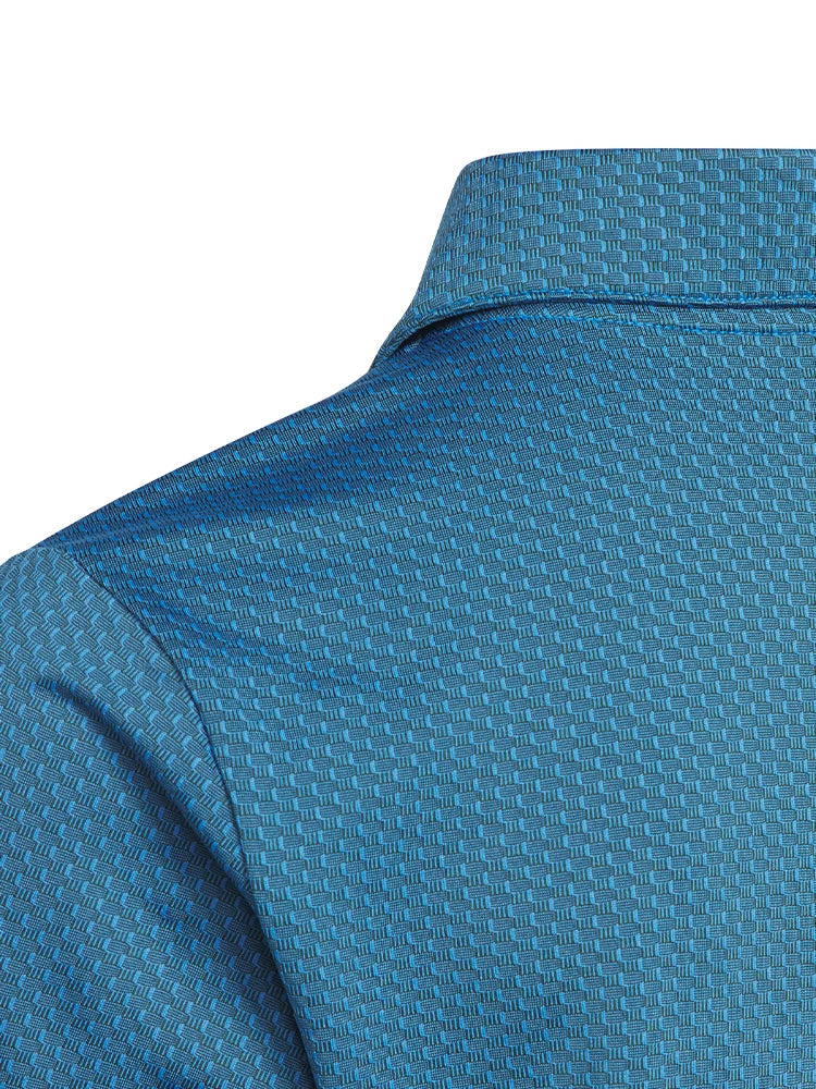 adidas Boys Textured Short Sleeve Polo - Lucid Ray Blue
