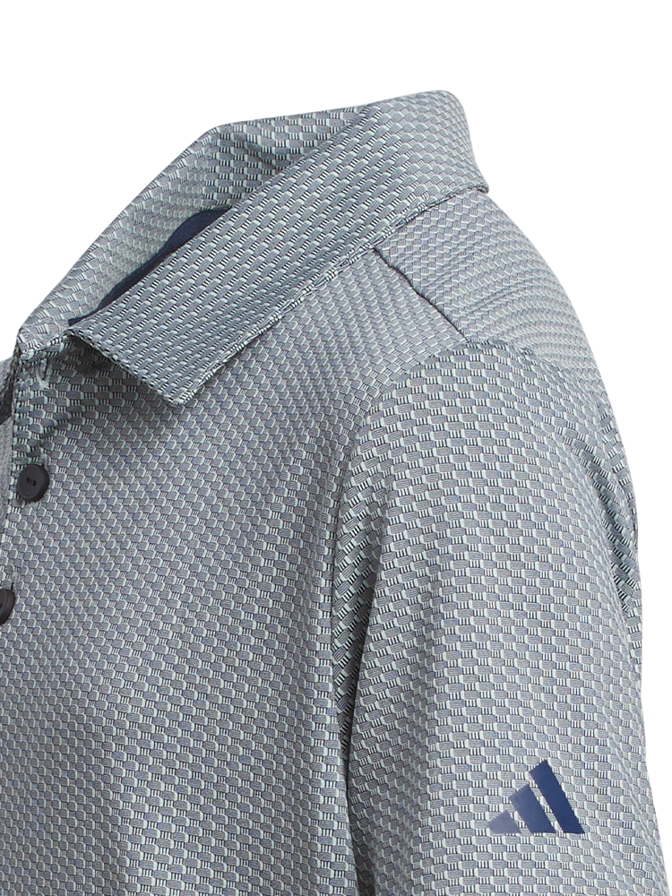 adidas Boys Textured Short Sleeve Polo - Wonder Sage