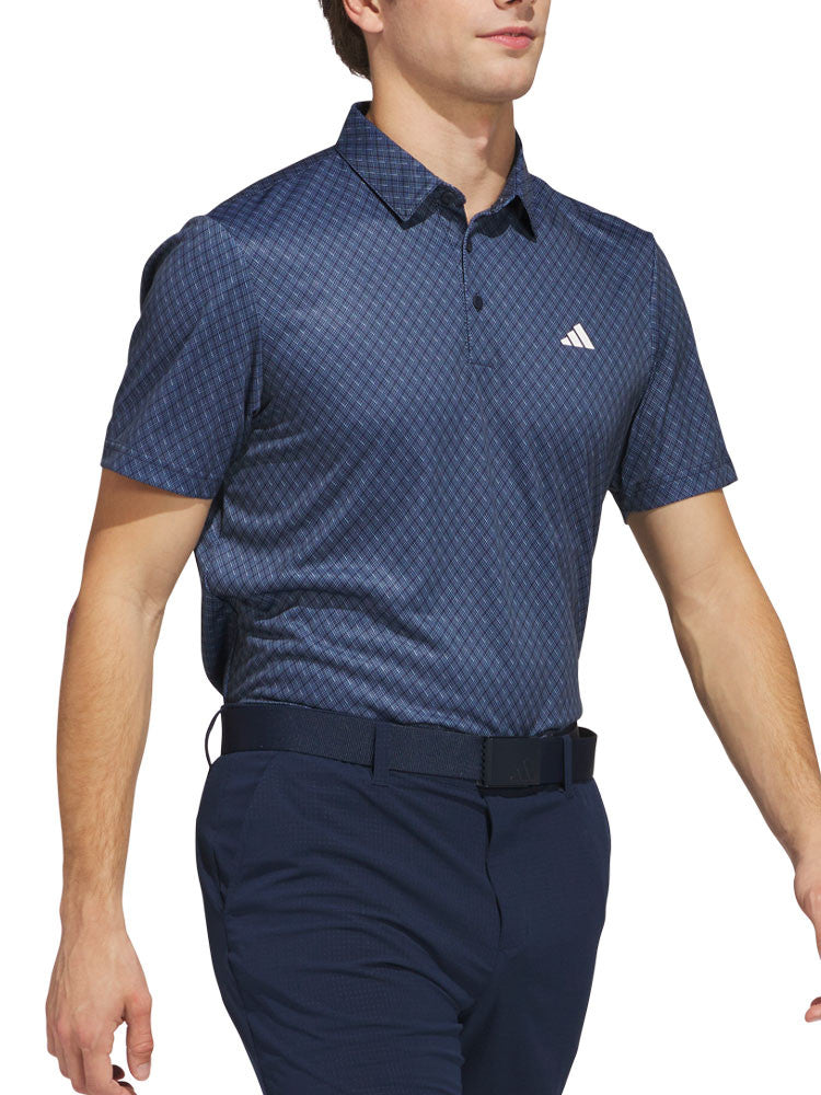 adidas Core Allover Print Polo Shirt - Collegiate Navy/White