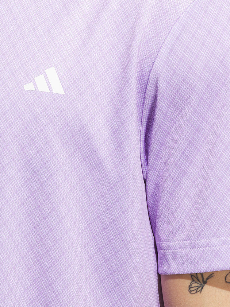 adidas Core Allover Print Polo Shirt - Powder Plum/White