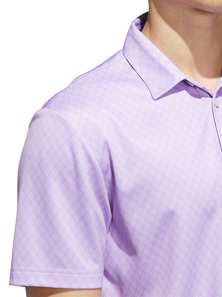 adidas Core Allover Print Polo Shirt - Powder Plum/White