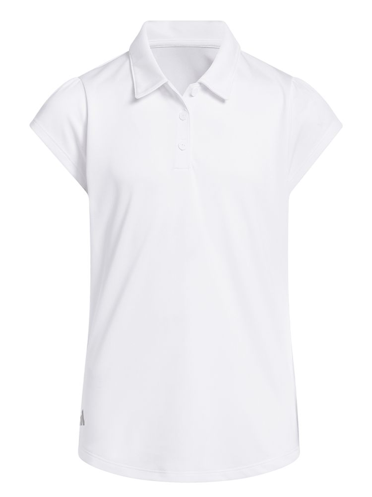 adidas Girls Performance Short Sleeve Polo - White