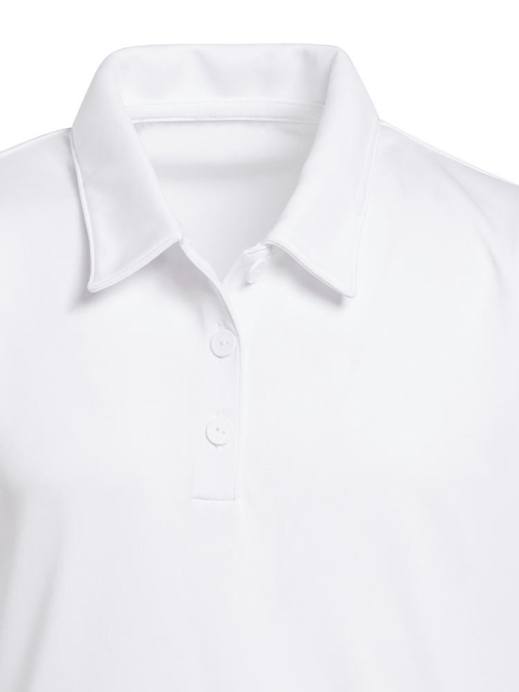 adidas Girls Performance Short Sleeve Polo - White