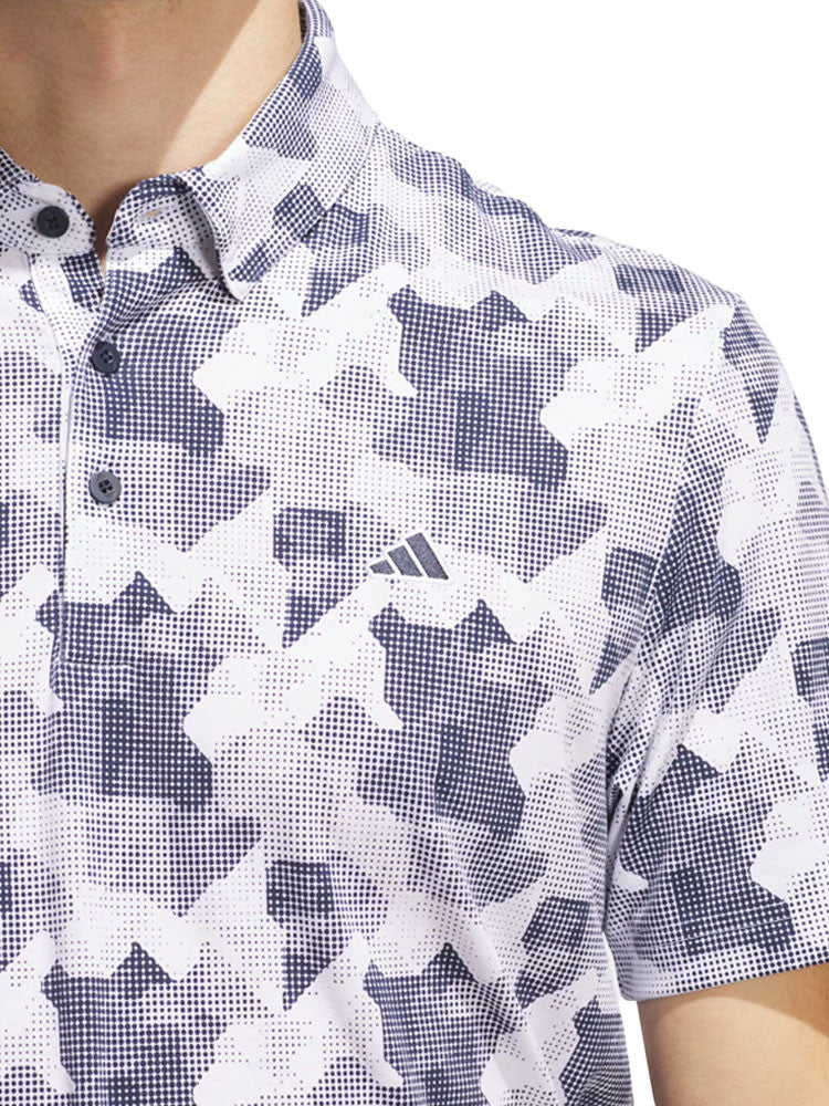 adidas Go-To Printed Polo Shirt - White/Collegiate Navy
