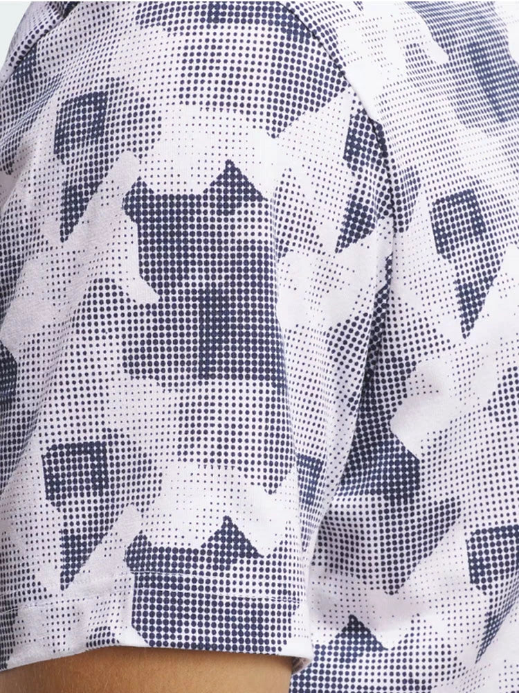 adidas Go-To Printed Polo Shirt - White/Collegiate Navy
