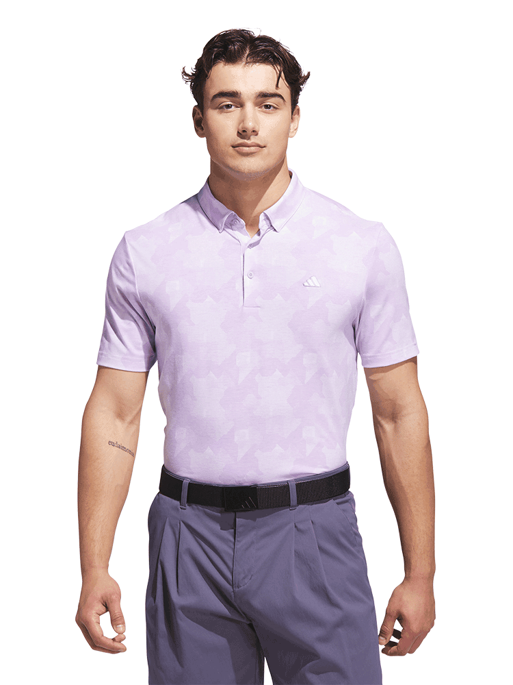 adidas Go-To Printed Polo Shirt - Powder Plum/White