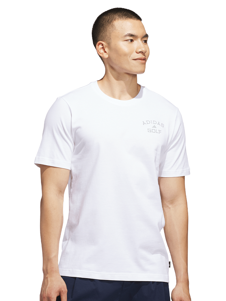 adidas Golf Chip in Paradise Graphic T-Shirt - White