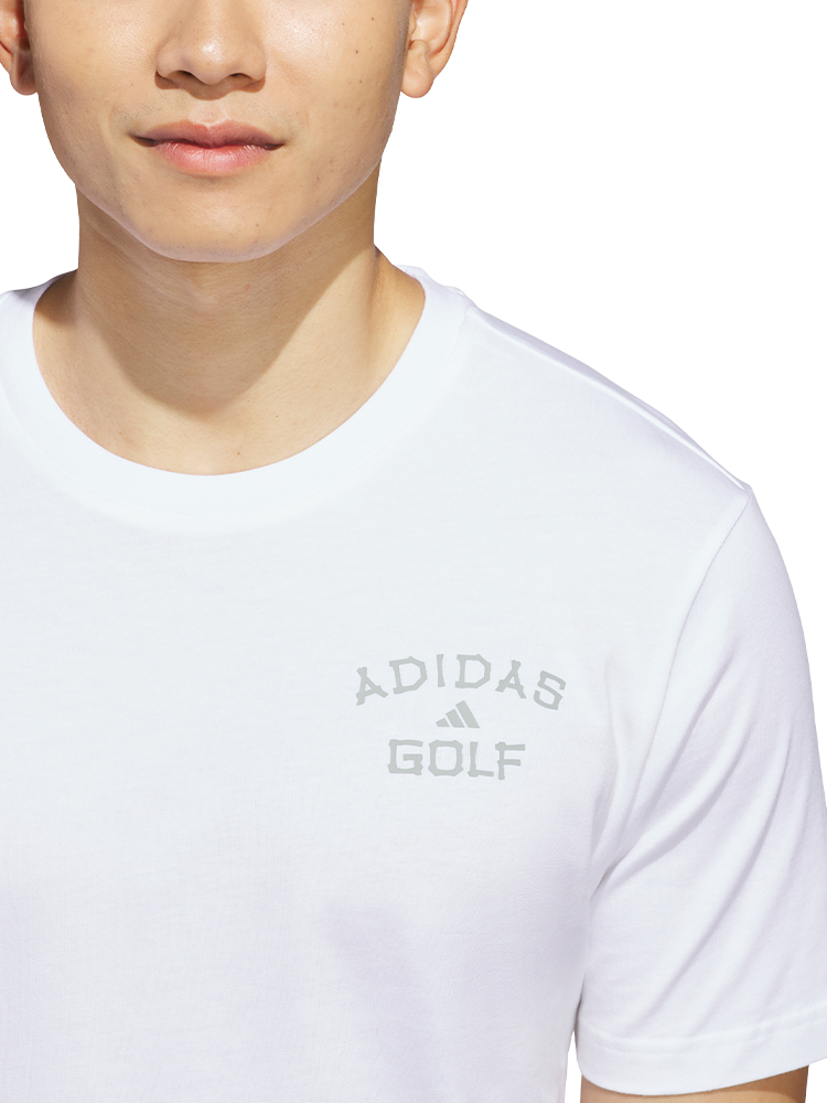 adidas Golf Chip in Paradise Graphic T-Shirt - White