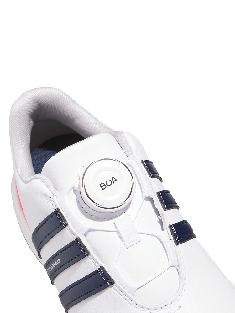 adidas Junior Tour360 24 BOA Golf Shoes - Ftwr White/Collegiate Navy/Lucid Red