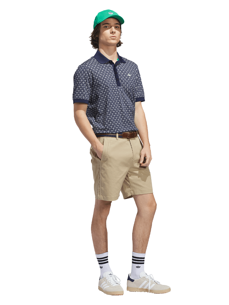 adidas Originals All Over Trefoil Polo - Night Indigo/Chalk White