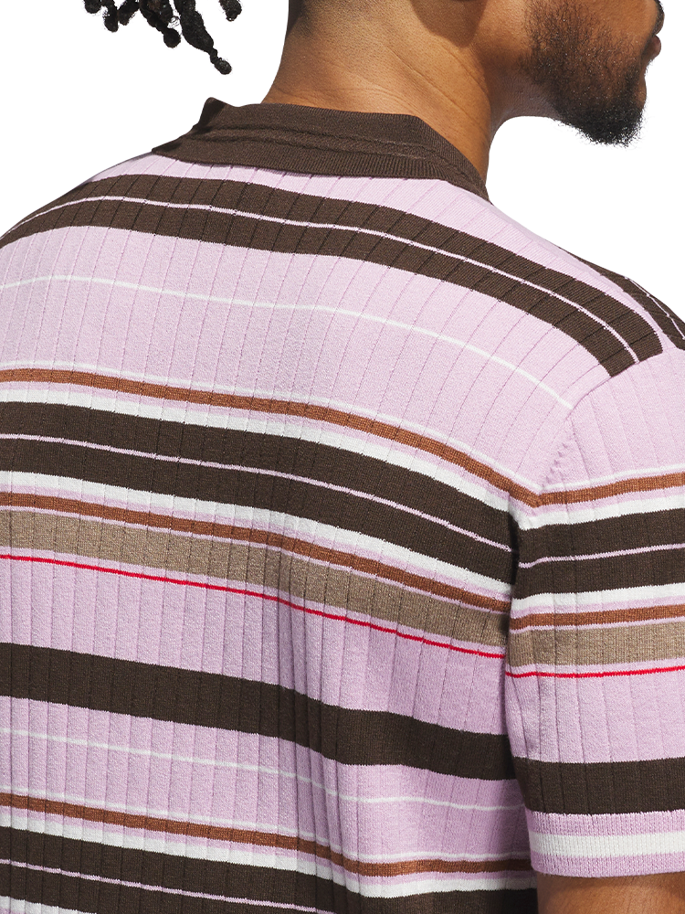 adidas Originals Knit Polo - Bliss Lilac/Dark Brown